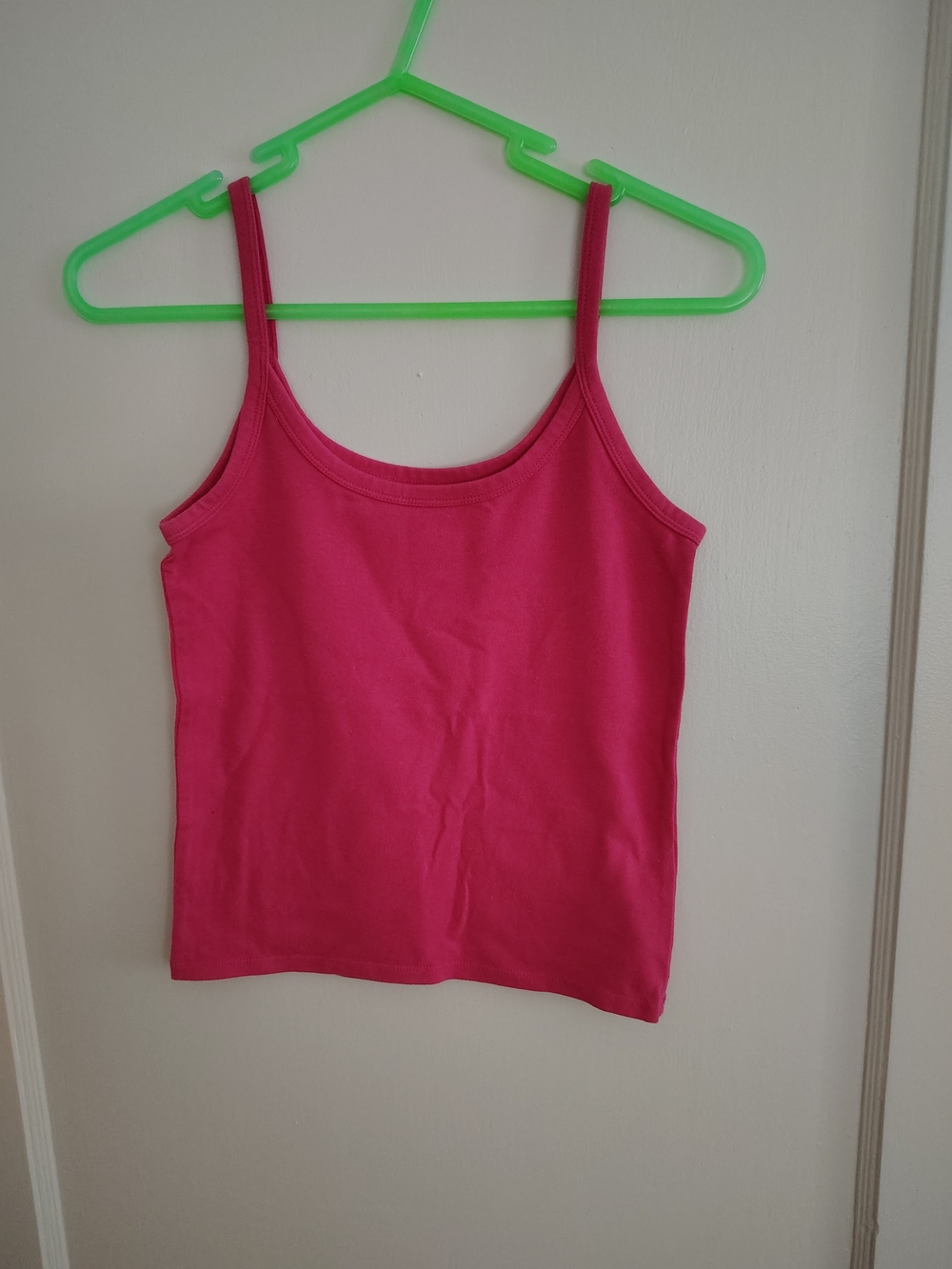 Women's Hot Pink Tank Top - Classic Spaghetti Strap